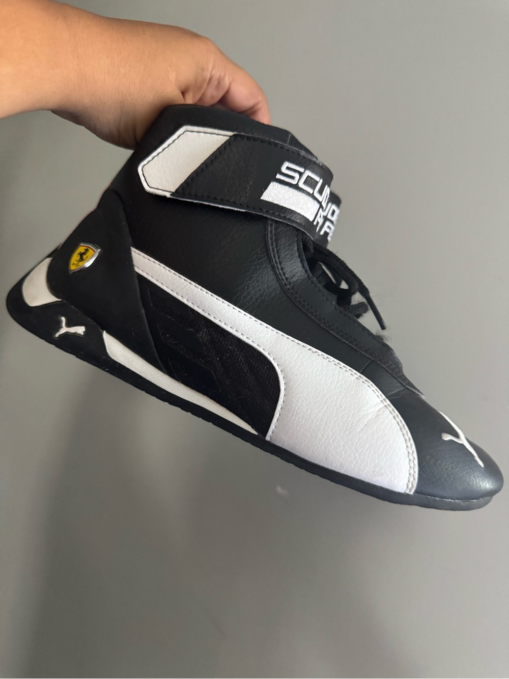 PUMA x Scuderia Ferrari R-Cat Mid Racing Shoes Black White Men’s 7 High Top